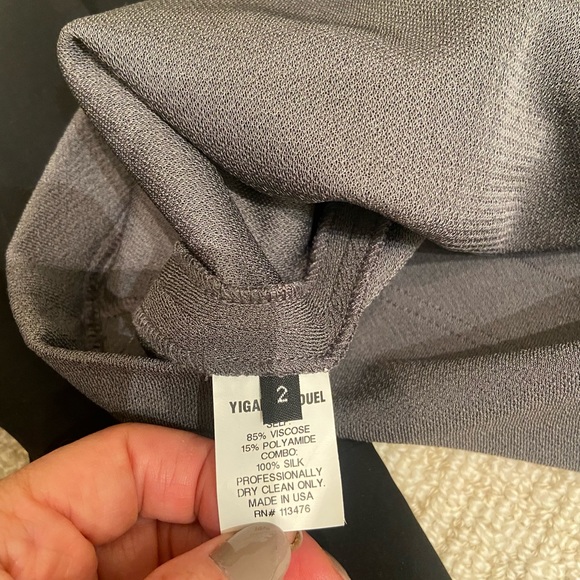 Yigal Azrouel one shoulder black/grey top, size 2 - Picture 4 of 9